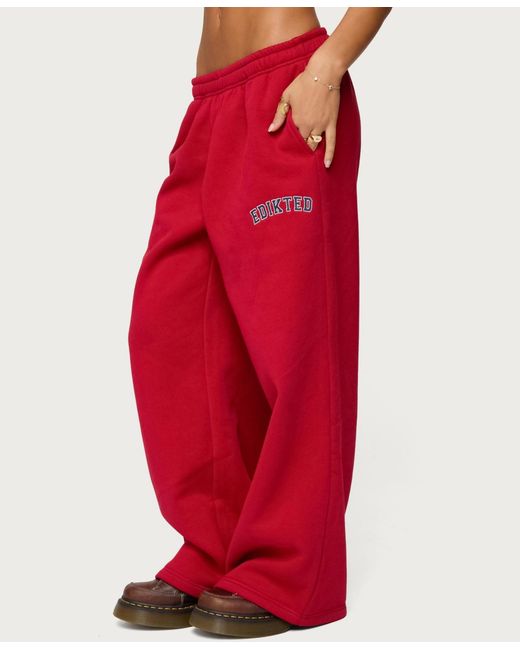Edikted Red Major Sweatpants