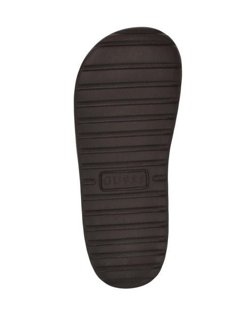 Guess Brown Magaria Branded Elevated Pool Slides for men