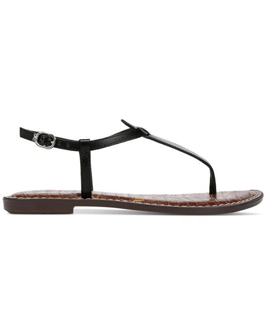 Sam Edelman Black Gigi T-strap Flat Sandals