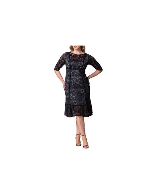 Kiyonna Black Plus Size Hampton Lace Cocktail Dress