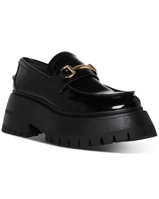 Madden Girl Privyb Chain Bit Lugsole Platform Loafers in Black Lyst