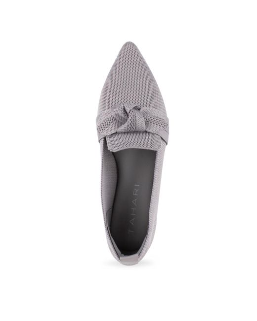 Tahari Gray Venice Knit Slip-on Flats