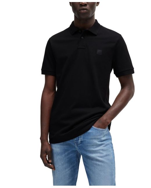 Boss Black Boss By Logo Patch Stretch-cotton Slim-fit Polo Shirt for men
