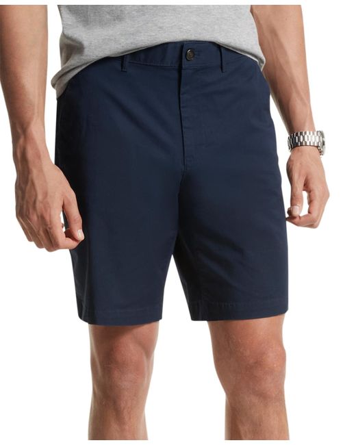 Michael Kors Blue Slim Fit Stretch 9" Shorts for men