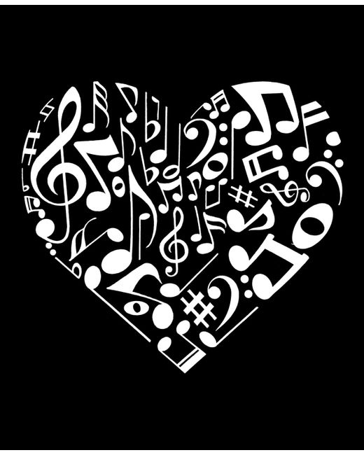 LA Pop Art Black Hooded Word Art Heart Notes Sweatshirt Top