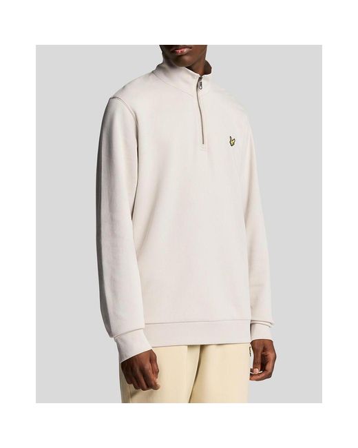 Lyle & Scott Natural Loopback Quarter Zip Sweat for men