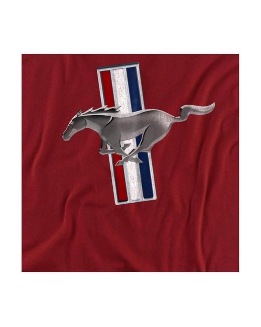 Mustang Red Logovision Ford Vintage Stripes T-shirt for men