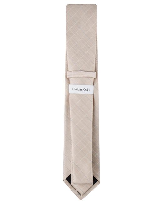 Calvin Klein White Etched Windowpane Tie for men