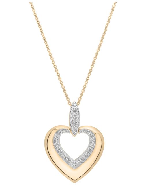 Macy's Metallic 2-pc. Set Diamond Heart Pendant Necklace & Matching Drop Earrings (1/5 Ct. T.w.