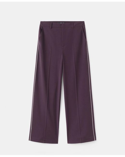 Mango Purple Side Striped Trousers