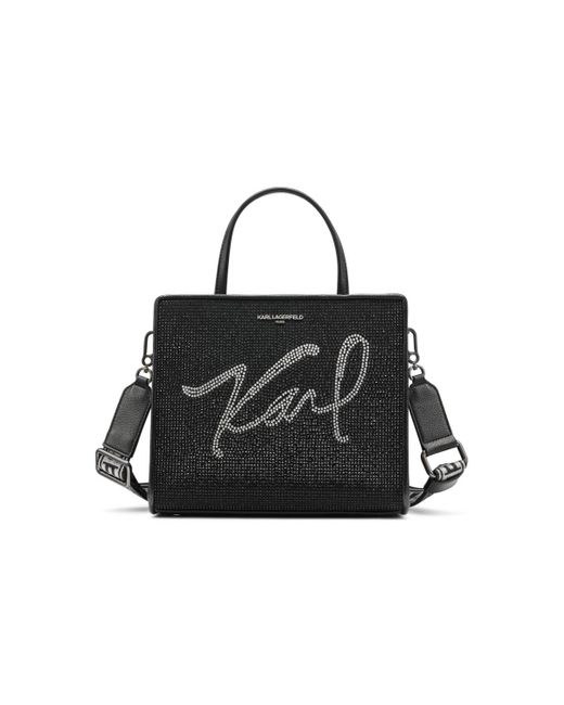 KARL LAGERFELD Paris Women's Maybelle Satchel Bag - 10x8x5 Inches, Everyday Rock-Chic Handbag