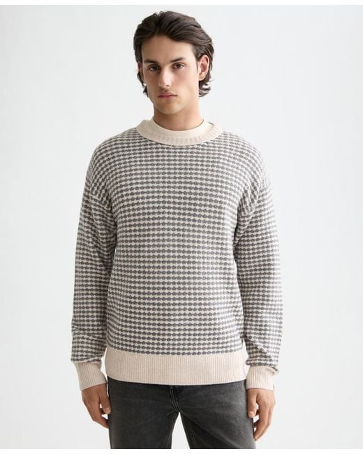 Scotch & Soda Gray Chenille Pattern Long Sleeve Sweater for men