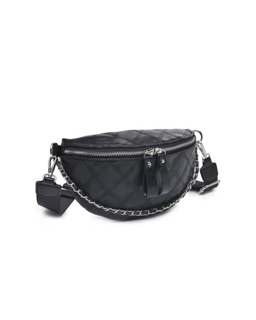 Urban Expressions Black Jett Chain Belt Bag