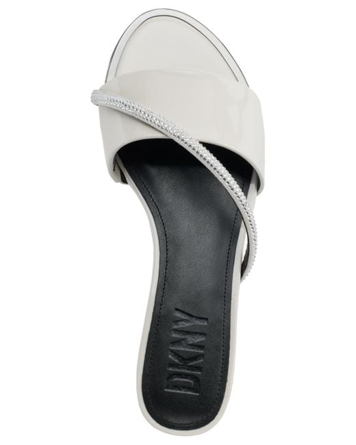 DKNY Brown Tali Slip-on Embellished Slide Sandals