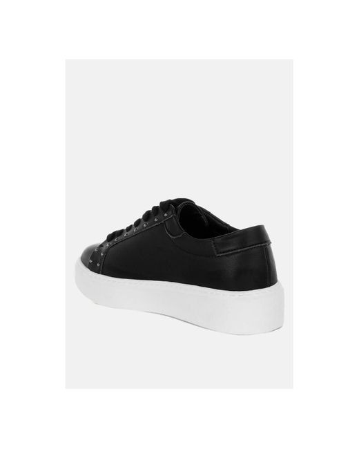 Rag & Co Black Strider Studs Embellished Chunky Sneakers