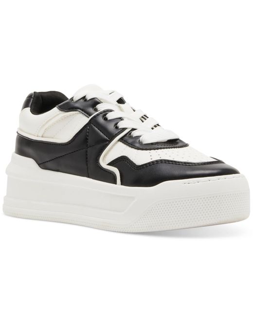 Madden Girl White Oley Lace-up Platform Court Sneakers