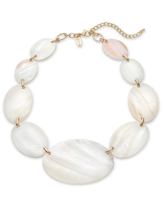 Style & Co. White Gold-tone Rivershell Statement Necklace