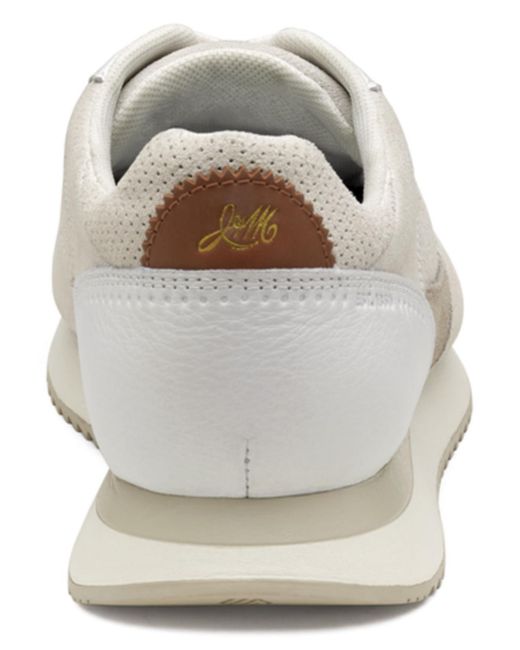 Johnston & Murphy White Chase Perfed Round Toe Shoes for men