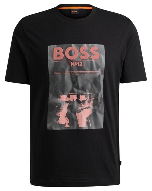 Boss Black Boss By Seasonal Artwork Regular-fit T-shirt for men