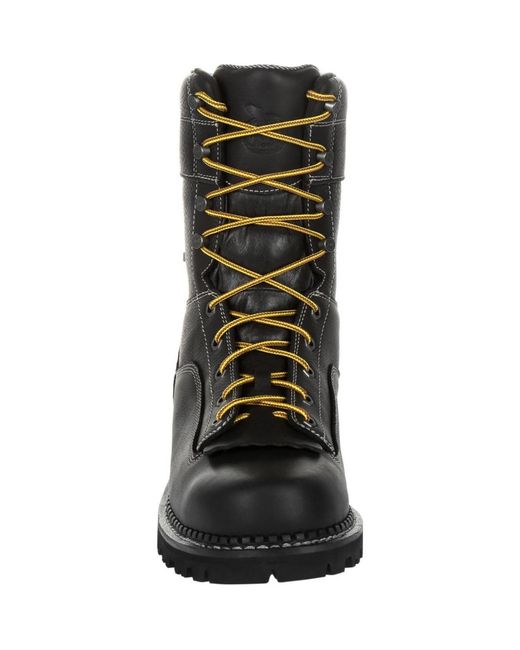 Georgia Boot Black Amp Lt Logger Composite Toe Waterproof Work Boot for men