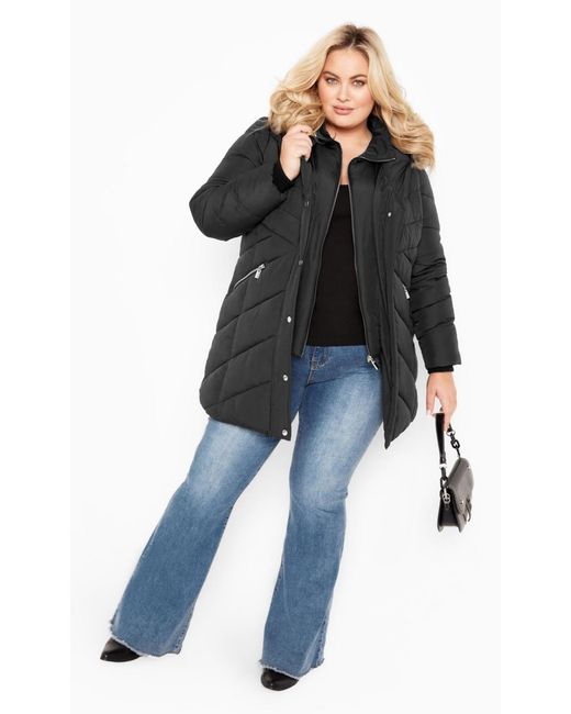 Avenue Black Abigail Puffer Jacket