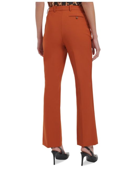 Calvin Klein Orange Petite High Rise Straight Leg Pants