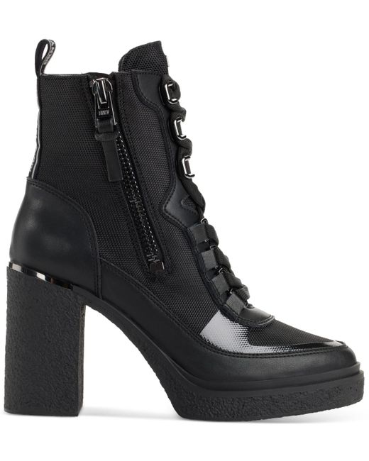 DKNY Black Toia-lace Up Boot Combat
