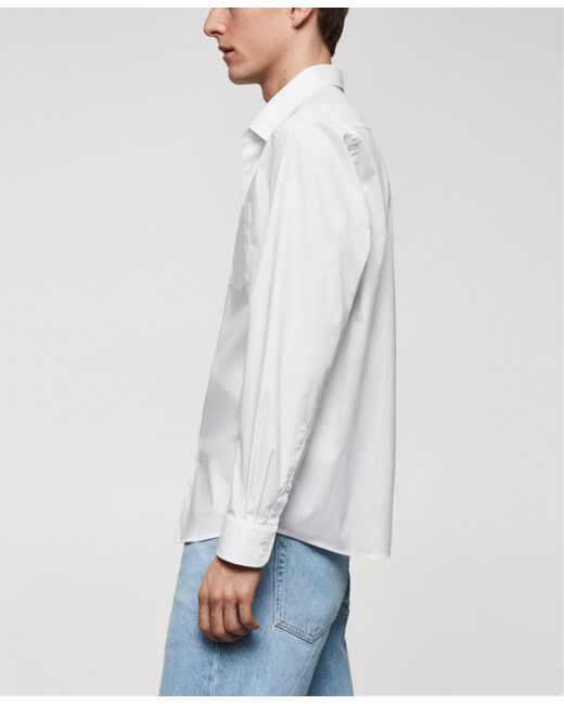 Mango White Classic-fit Poplin Shirt