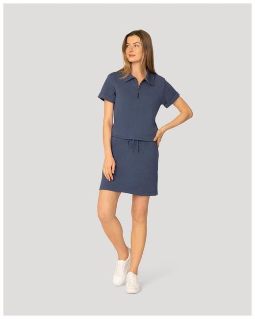 Cable & Gauge Blue Pique Polo Skort Set