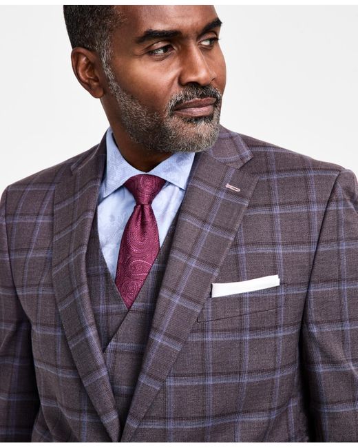 Tayion Collection Purple Regular-fit Suit Jacket for men