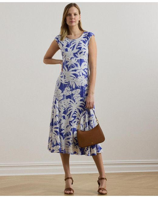 【Lauren Ralph Lauren】花柄ストレッチジャージー シースドレス フローラル ツイストフロント ストレッチ ジャージー ドレス