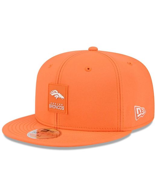 KTZ Orange Denver Broncos 2025 Sideline 59fifty Fitted Hat for men