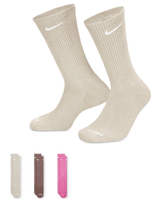 Nike White Everyday Plus Cushioned Training Crew Socks 3 Pairs for men