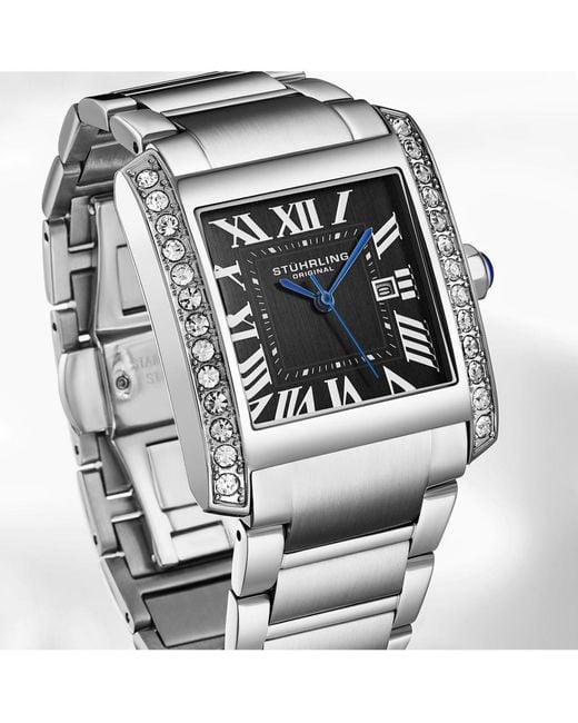Stuhrling Gray Elan S Rectangular Quartz Watch