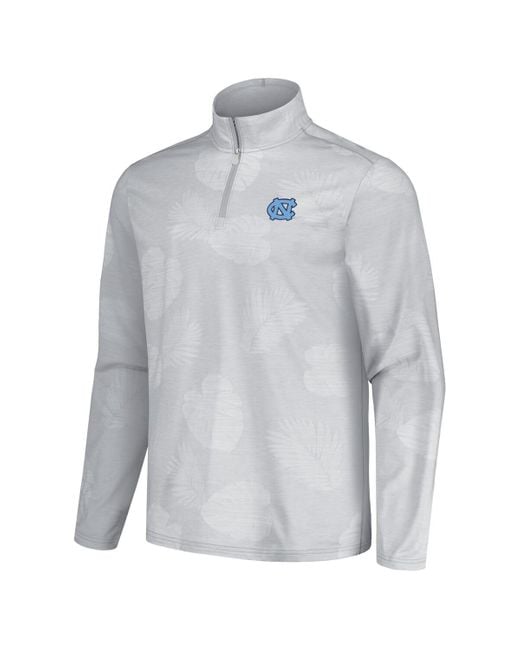 Tommy Bahama Gray North Carolina Tar Heels Sport Delray Frond Quarter-zip Jacket for men