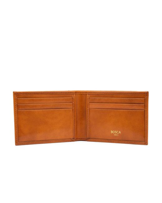 Bosca Brown Small Bifold Wallet for men