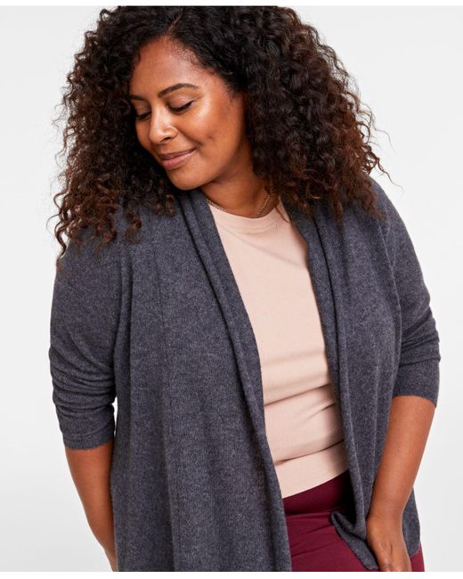 Charter Club Plus Size 100% Cashmere Cardigan, Created For Macy's in Red |  Lyst