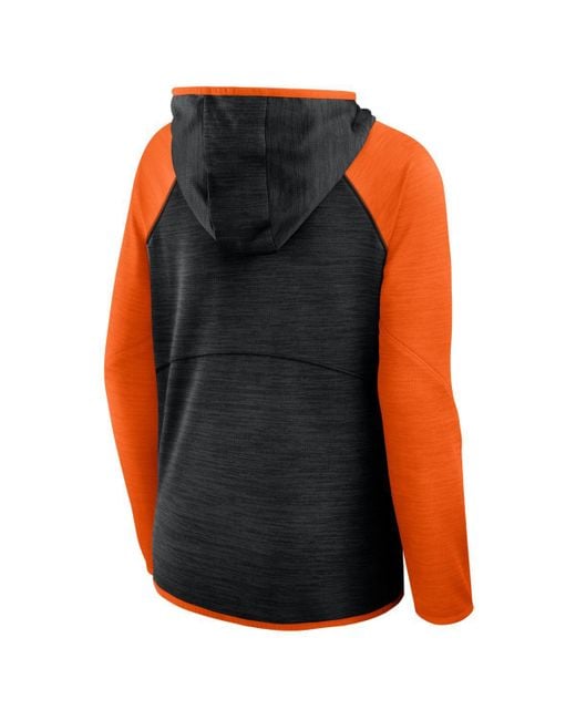 Fanatics Blue Black/orange Cincinnati Bengals Redzone End Around Pass Raglan Full-zip Hoodie