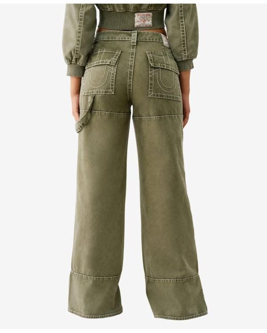 True Religion Green Bobbi Big T baggy Carpenter Jeans
