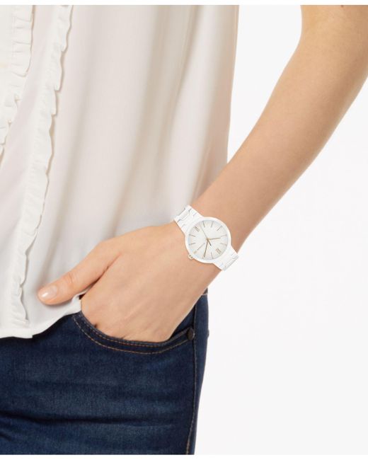 Tommy Hilfiger White Ceramic Bracelet Watch 36mm - Save 10% | Lyst