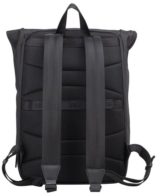 Boss Black Flap-top Backpack for men