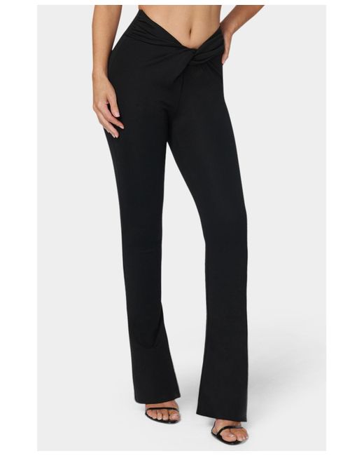 Bebe Blue Twisted Waist Flared Leg Pant