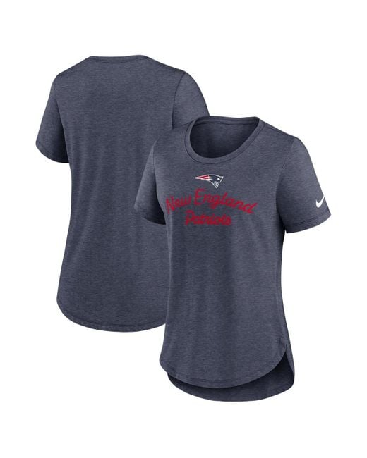 Nike Blue New England Patriots Script Tri-blend T-shirt