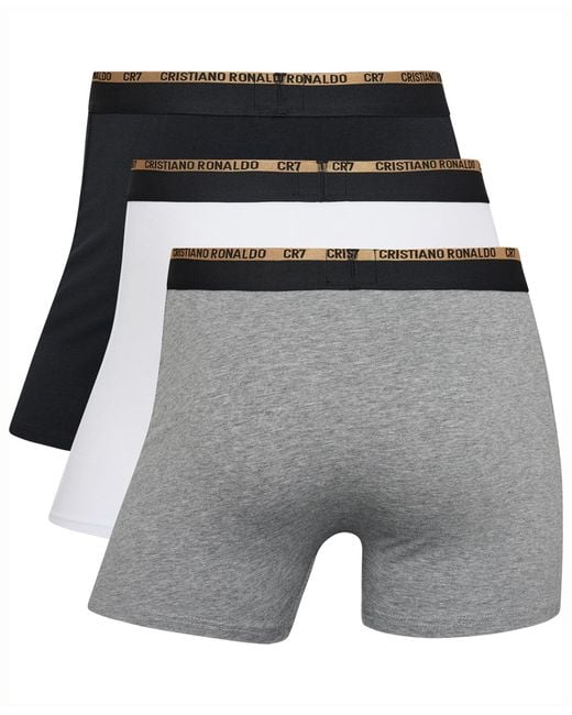 Cr7 Gray Cotton Blend Trunks for men