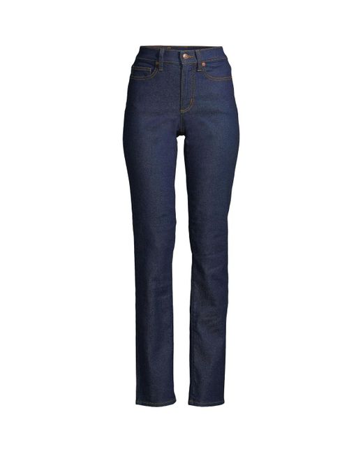 Lands' End Tall Tall Recover High Rise Straight Leg Blue Jeans
