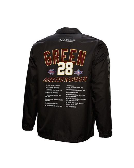 Mitchell & Ness Black Darrell Green Washington Commanders Coaches Button-up Jacket for men