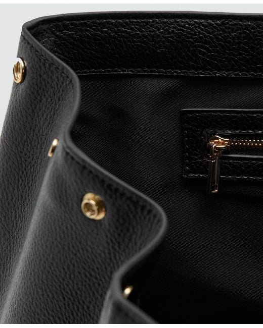 Mango Black Medium City Flap Handbag