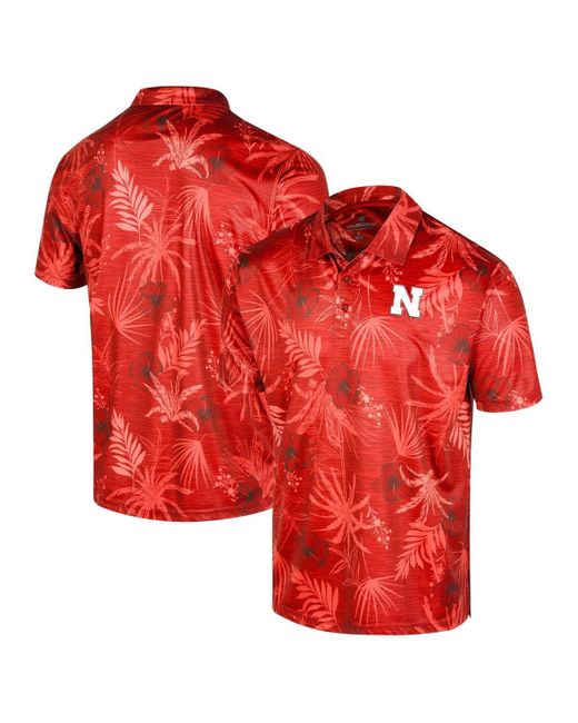 Colosseum Athletics Red Nebraska Huskers Big And Tall Palms Polo Shirt for men