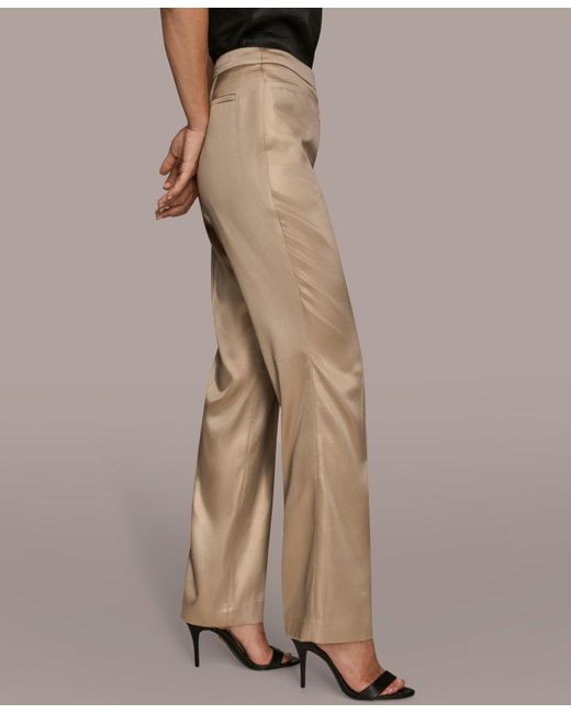 Donna Karan Natural Novelty Straight-leg Mid-rise Pants
