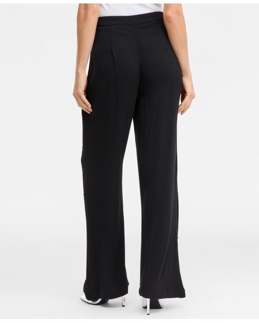 INC International Concepts Black High-rise Embellished Pants
